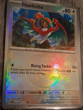 Pokemon Hawlucha Holo Foil Card - green red orange white
